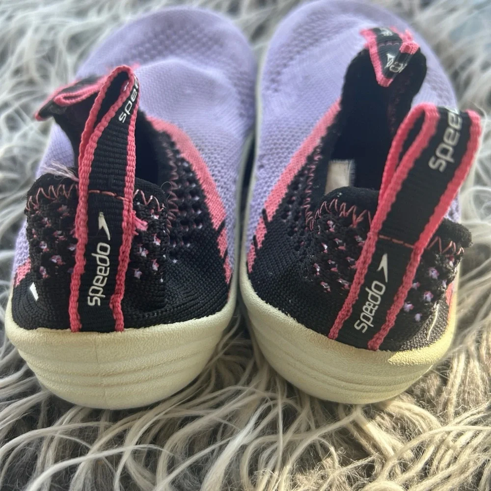 Speedo Surf Strider Water Swim Shoes Girls sz S 13 1 Gray/Purple pull on